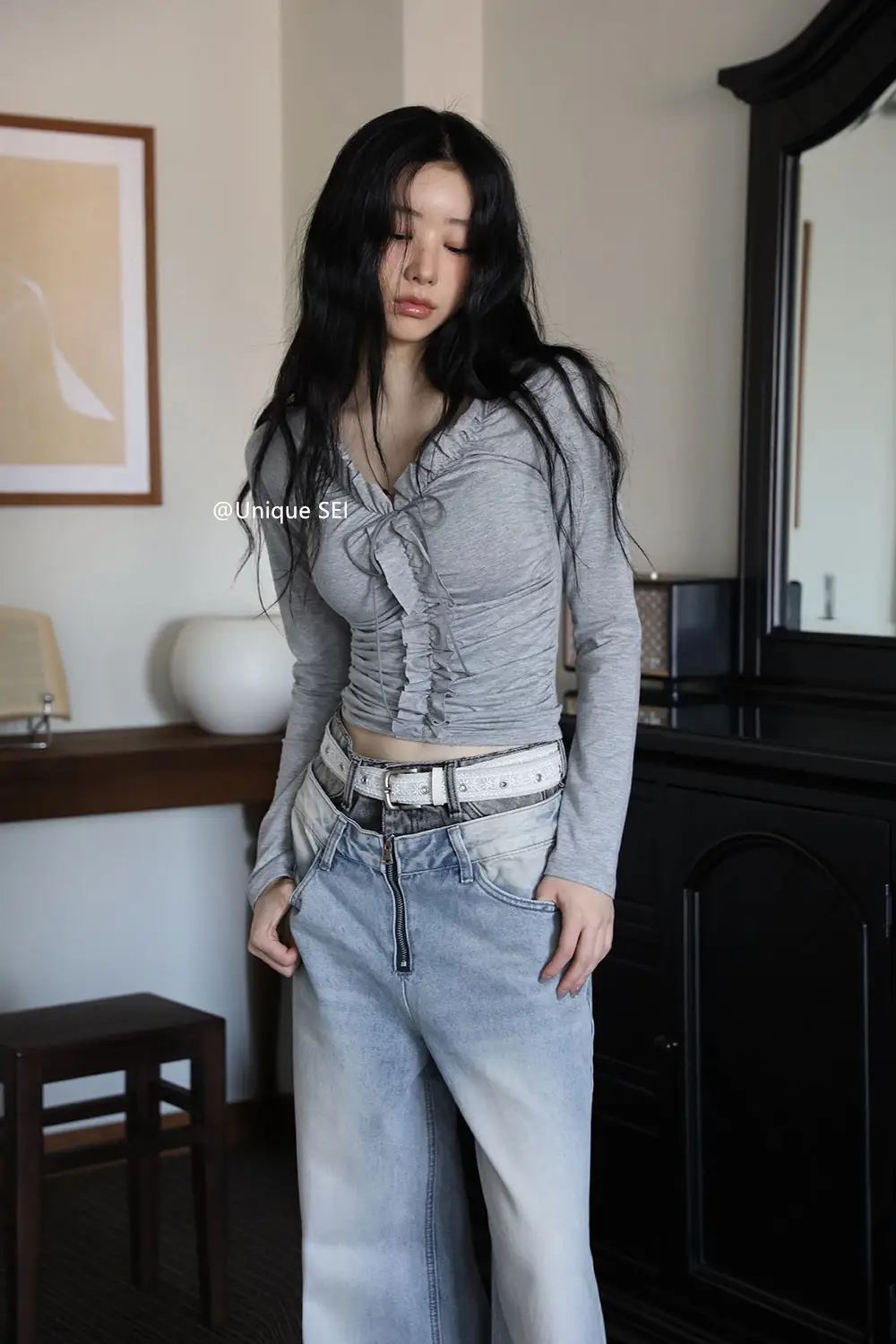프릴 디테일 꽈배기 가디건 상세 이미지 23