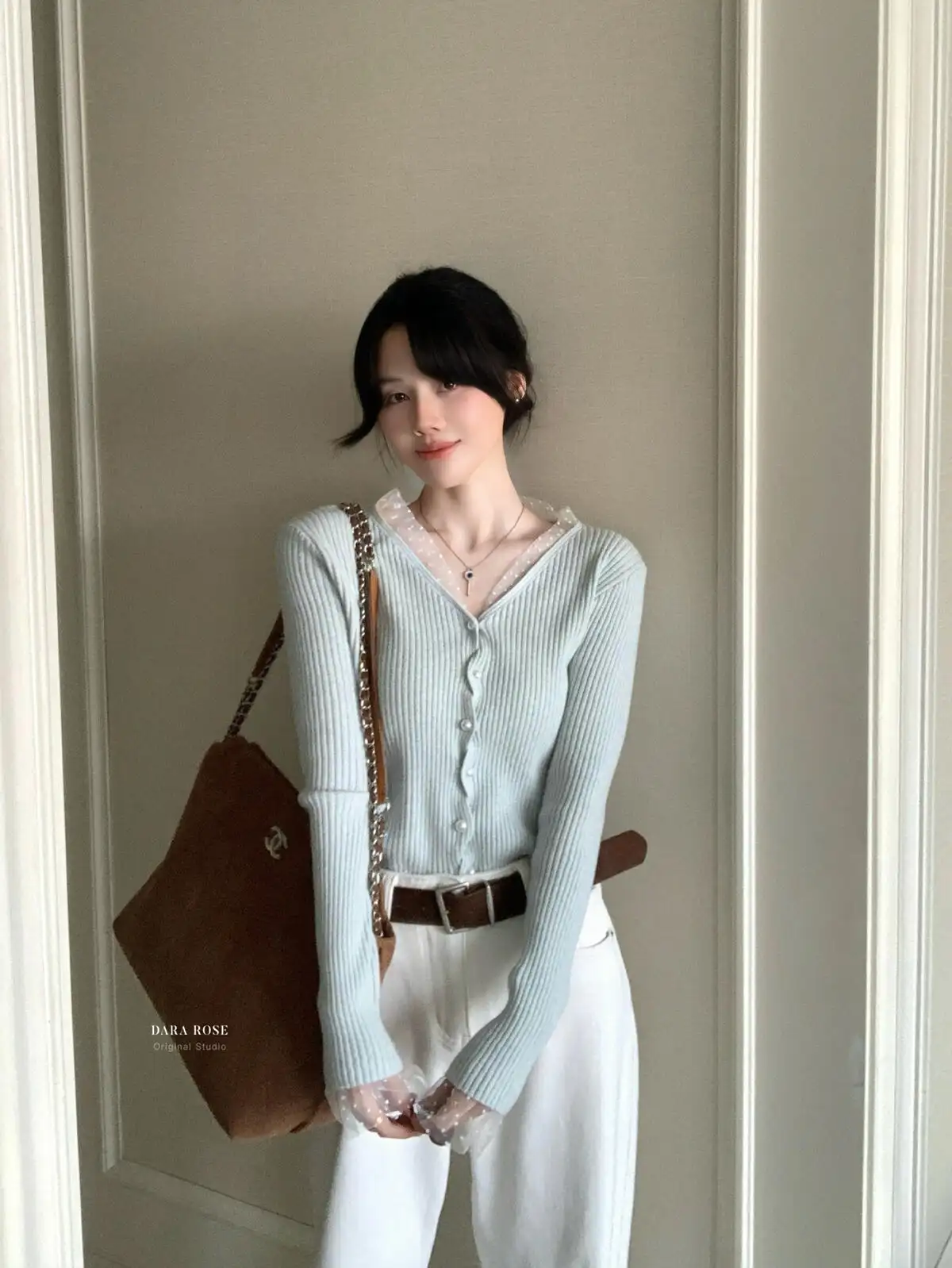 레이스 V넥 가디건 상세 이미지 5