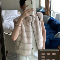 批发DTETOLIE复古风立领仿貂皮<b class='q'>马甲</b>女秋冬季气质保暖无袖毛毛拉链外套