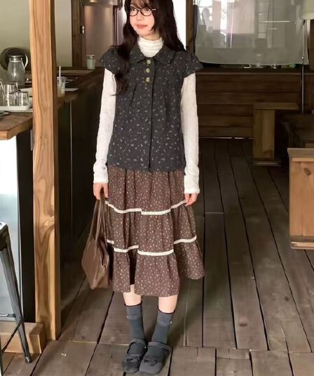 한 부서 학원 스타일 달콤함 도트 무늬 베이비 칼라 쇼트 스타일 모직 맨위 몸매 가꾸기 만나는 투피스 슈트