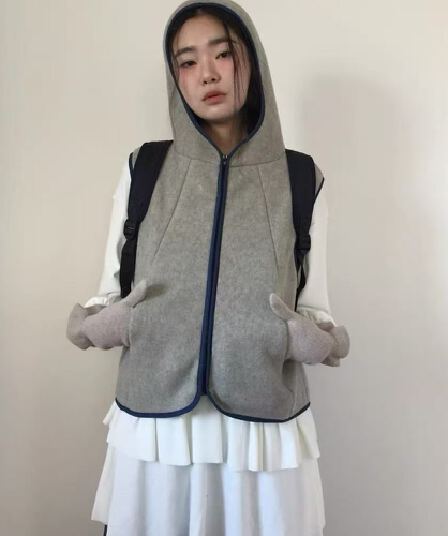 한국 ins 바람 2026 가을 겨울철 다용도 양면 플리스 후드 베스트 조끼