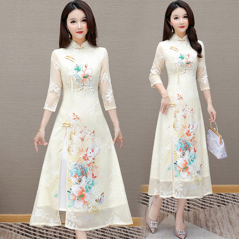 RY772# 实拍新款新中式国风连衣裙