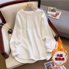 批发<b class='q'>实拍</b> 加绒加厚卫衣女2025年秋冬新款韩版宽松长袖打底衫休闲<b class='q'>T</b><b class='q'>恤</b>女