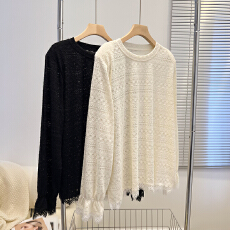 批发实拍 长袖蕾丝衫内搭别致打底衫女装<b class='q'>大码</b>胖mm遮肉显瘦宽松上衣