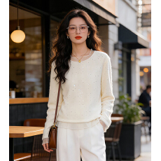 批发实拍 温柔风亮片网纱拼接<b class='q'>长袖</b><b class='q'>T</b><b class='q'>恤</b><b class='q'>女</b>秋冬洋气打底上衣气质针织衫