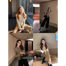 批发绞花POLO领毛衣女2025秋冬新款软糯修身显瘦翻领高级感长袖针织衫