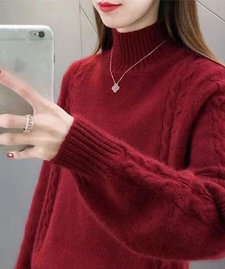 반하이넥 기본 셔츠 여성 가을 겨울 외국 가스 예쁜 스웨터 2022 년 봄 가을 새로운 인사이드 가져 가라. 한 부서 니트 스웨터
