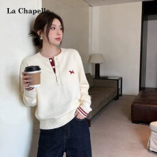 批发独特漂亮miu系绝美宽松毛衣女2026新款半开领<b class='q'>针织衫</b>上衣