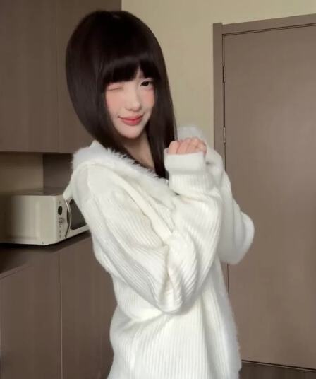 화이트 우유 fufu 고양이 귀 모방 밍크 울 스웨터 여성 코트 가을 겨울철 외부 가져 가라. 슈퍼 잘 생긴 지퍼 니트 오픈 가디건