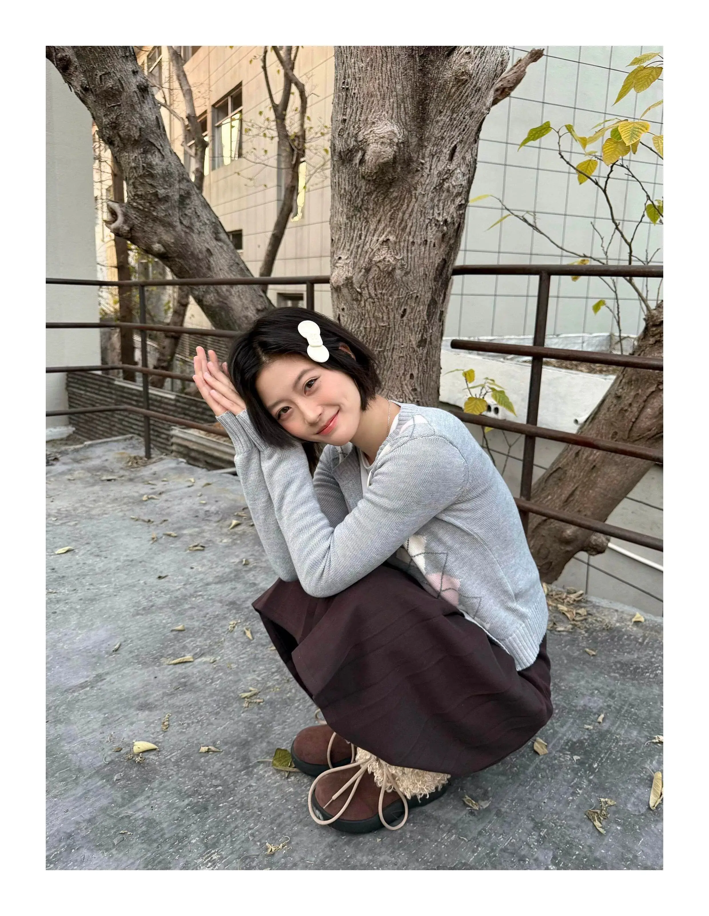 한국인기 다이아몬드 패턴 니트 가디건 상세 이미지 3