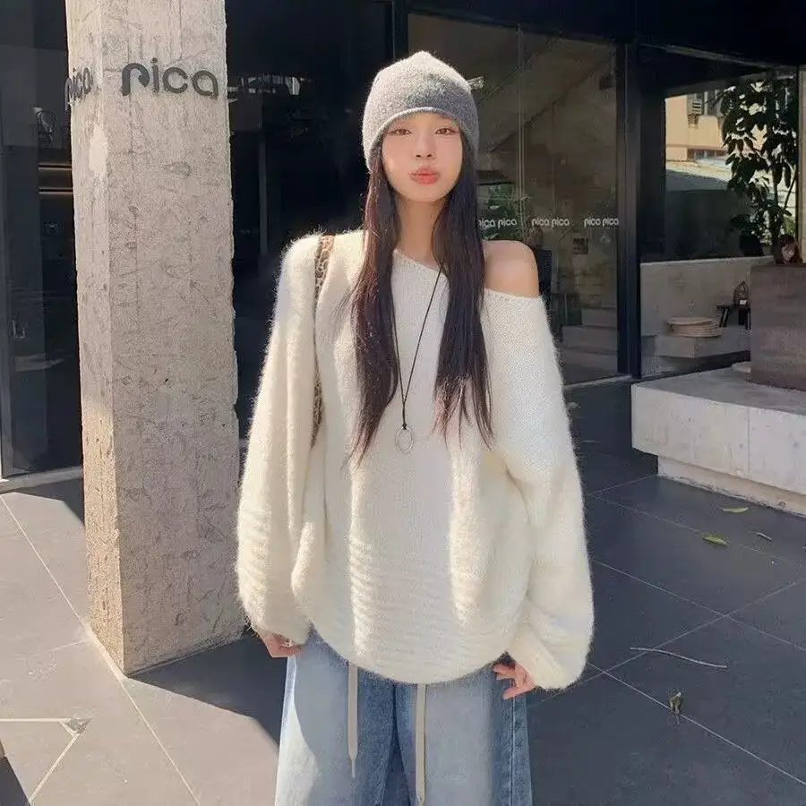 루즈핏 러블리 라운드넥 긴소매 니트