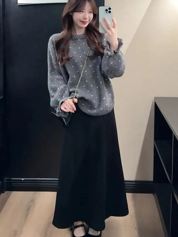 프릴 포인트 도트 니트 상세 이미지 5