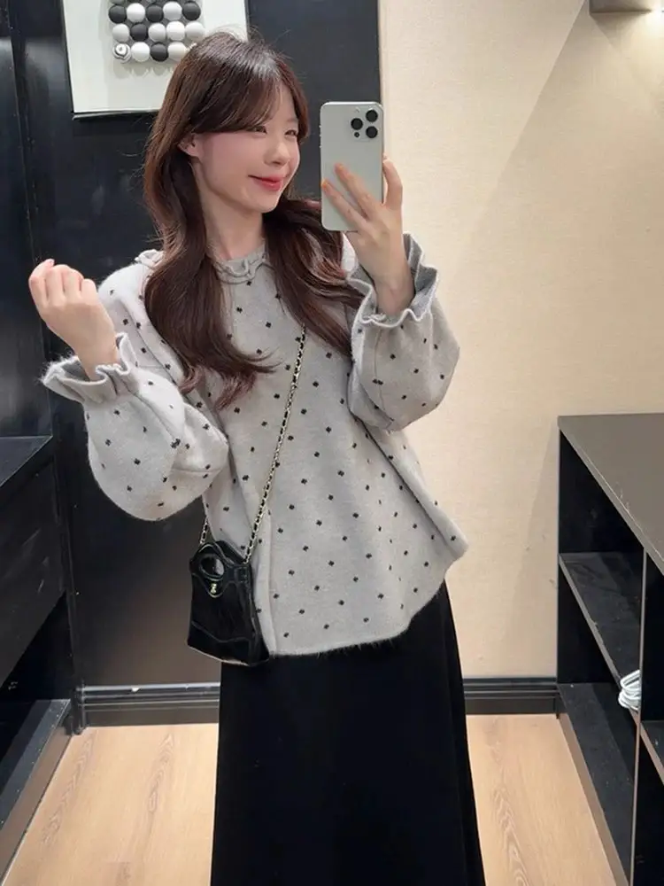 프릴 포인트 도트 니트 상세 이미지 6