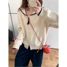 批发秋装<b class='q'>新款</b>女韩版宽松时尚甜美海军领线衫开衫百搭休闲毛衣<b class='q'>外套</b>上衣