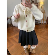 批发韩系显白软糯百搭<b class='q'>针织</b><b class='q'>开衫</b>女2026秋冬新款宽松显瘦叠穿保暖毛衣潮