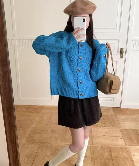 가을 겨울 의류 레트로 vintage 일본식 홀로우 아웃 꽈배기 완두콩 오픈 가디건 풀오버 수공 짜임 스웨터 여자