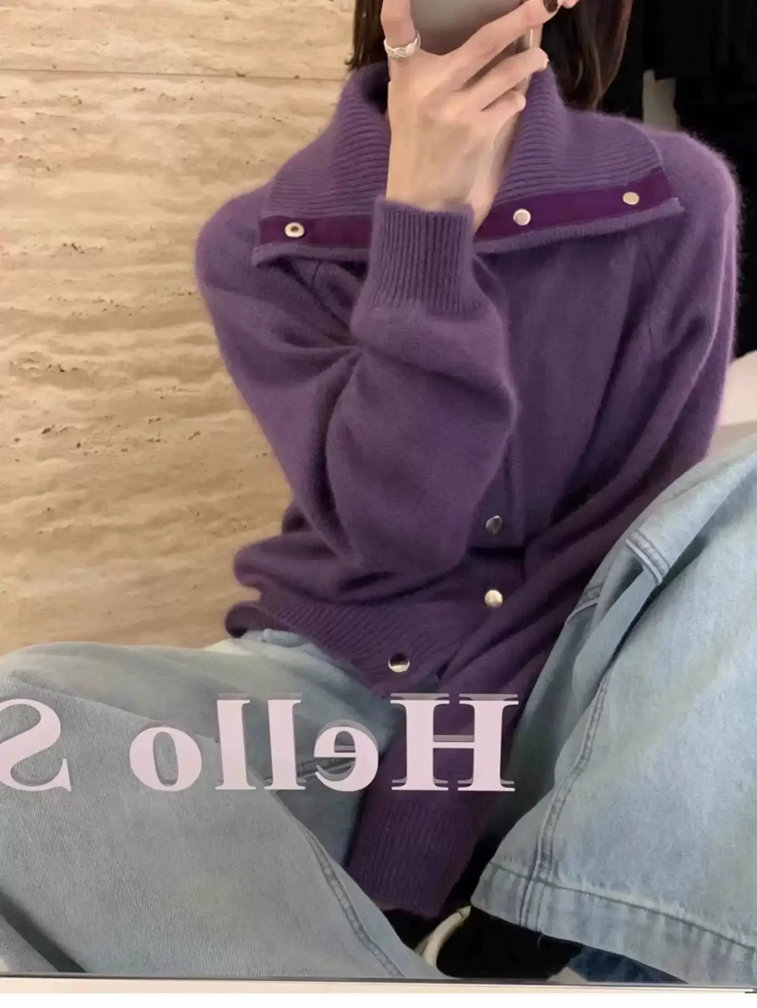 러플 칼라 니트 가디건 상세 이미지 7