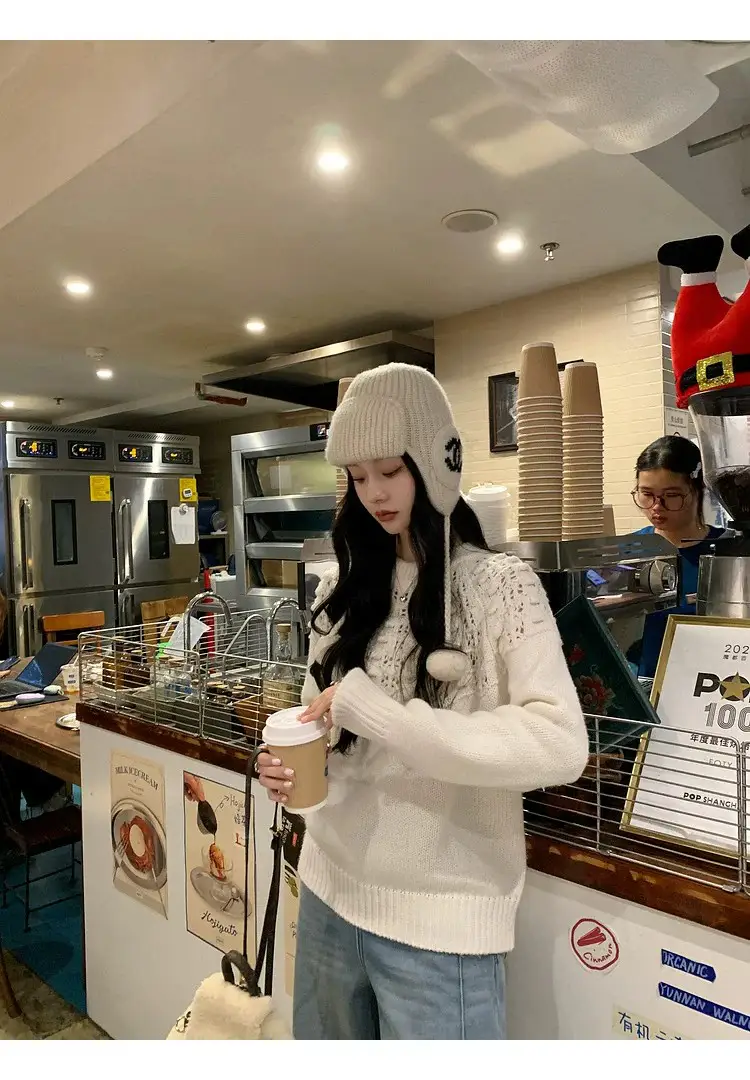 프랑스풍 입체 자수 레이스 니트 상세 이미지 19