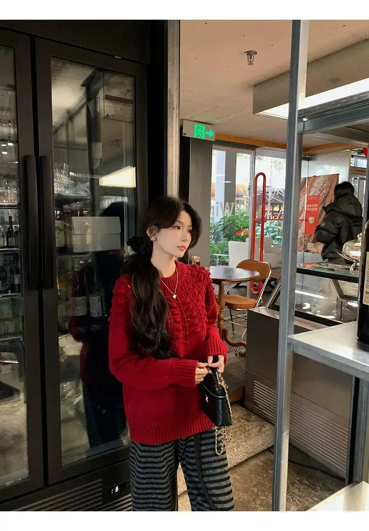 프랑스풍 입체 자수 레이스 니트 상세 이미지 23