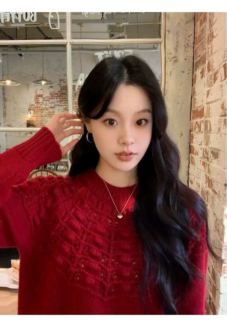 프랑스풍 입체 자수 레이스 니트 상세 이미지 27