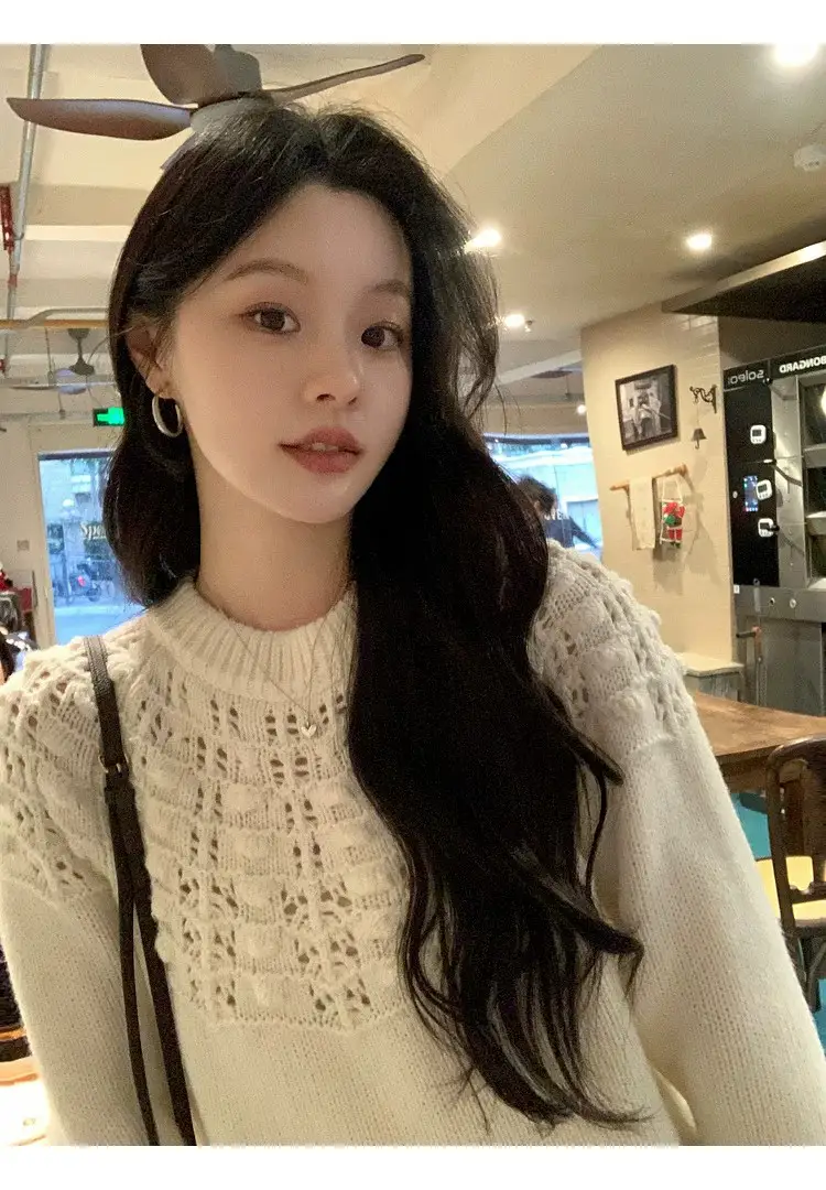 프랑스풍 입체 자수 레이스 니트 상세 이미지 31
