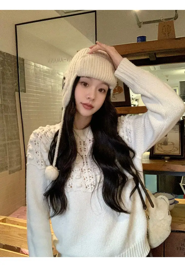 프랑스풍 입체 자수 레이스 니트 상세 이미지 38