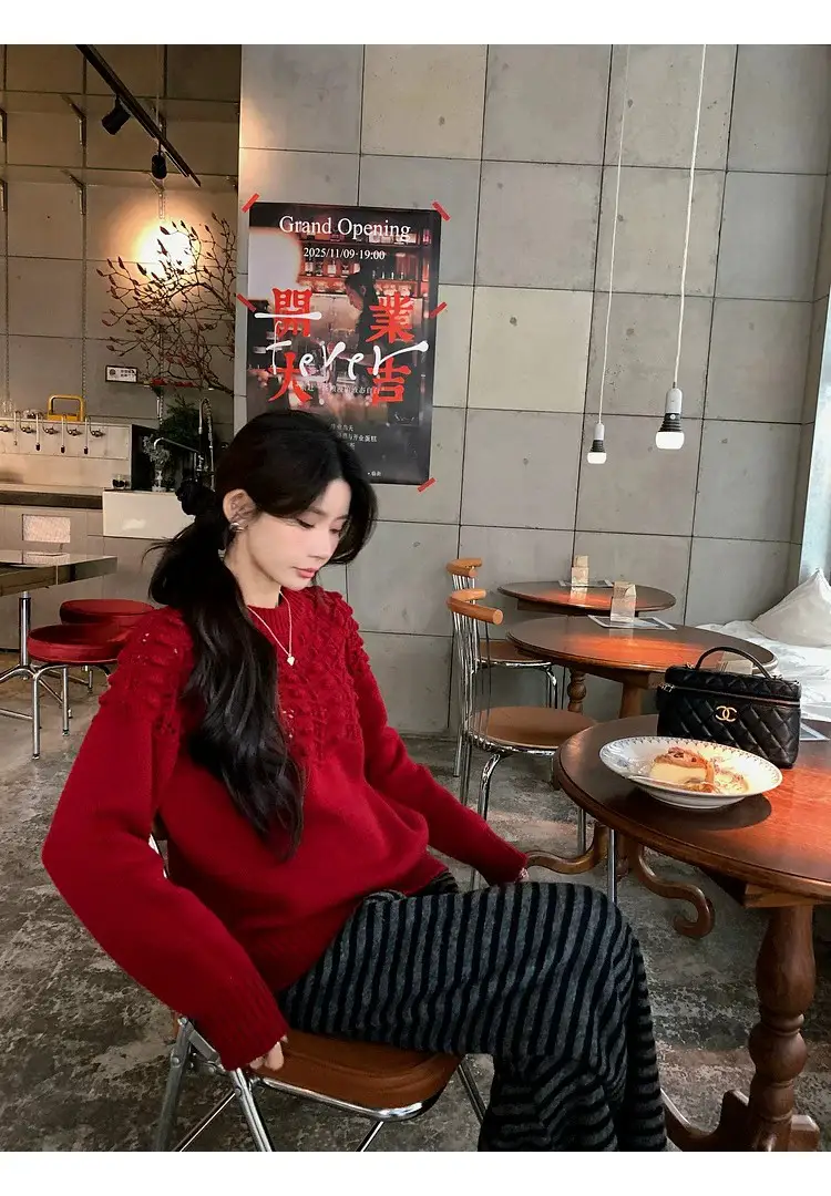 프랑스풍 입체 자수 레이스 니트 상세 이미지 43