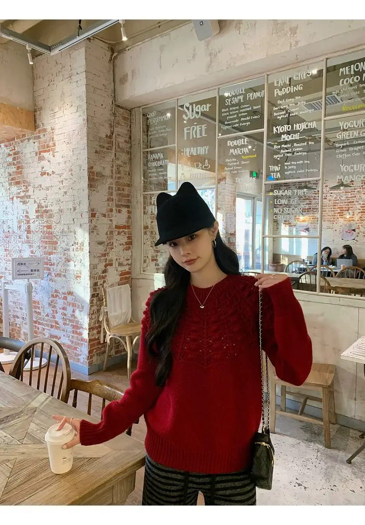 프랑스풍 입체 자수 레이스 니트 상세 이미지 49