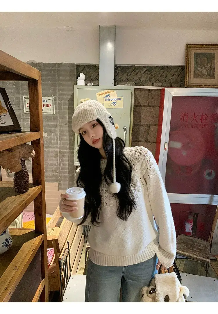 프랑스풍 입체 자수 레이스 니트 상세 이미지 54