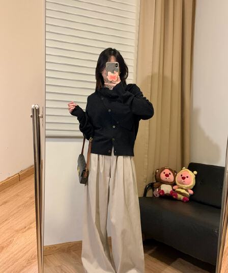 프랑스식 레트로 느긋한 오픈 가디건 스웨터 여자 봄 가을 디자인 센스 수 있습니다. 철거 목도리 니트 스웨터 캐주얼 재킷 맨위