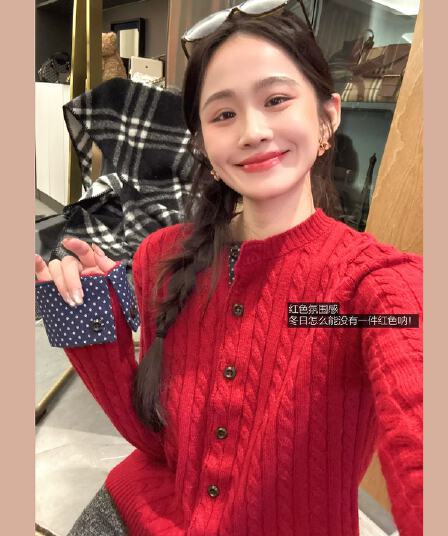 밀라노 소녀 양모 토끼털 도트 무늬 페이크 레이어드 트위스트 꽃 레트로 스웨터 오픈 가디건 여성 루즈핏