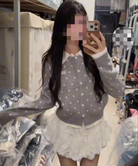 아메리칸 회색 긍정적 인 어깨 POLO 칼라 페이크 레이어드 스웨터 오픈 가디건 여성 코트 가을 겨울 몸매 가꾸기 슬림해 보이는 니트 스웨터 맨위