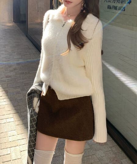 우유 fufu 느긋한 부드러운 찹쌀 니트 스웨터 여성 코트 가을 디자인 센스 패치워크 Chic 니트 오픈 가디건 맨위 여성