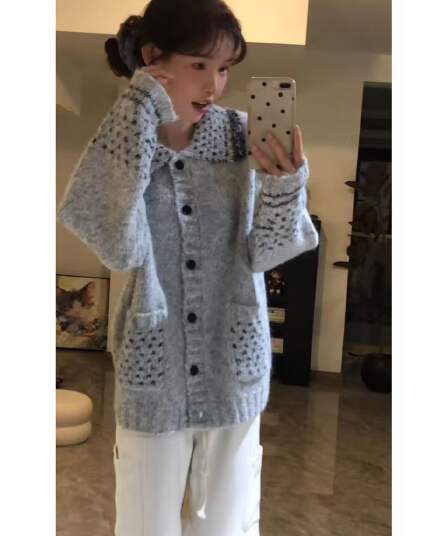 한 부서 레트로 학원 스타일 니트 오픈 가디건 스웨터 코트 여성 의류