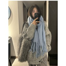 批发韩系灰色软糯高领<b class='q'>开衫</b>毛衣外套女秋冬外穿慵懒风宽松中<b class='q'>长款</b><b class='q'>针织</b>衫