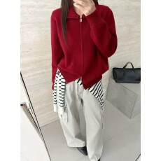 批发秋装女士超好看加厚白色拉链毛衣开衫<b class='q'>外套</b>女2026新款针织衫上衣
