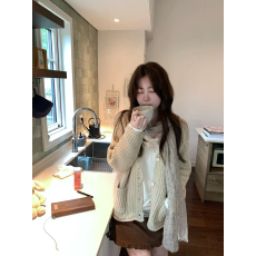 批发复古开衫<b class='q'>毛衣</b>女外套秋冬新款宽松慵懒慢人风百搭针织上衣