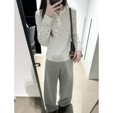 批发韩版贝壳扣小v领打底衫女款2026新款秋季显瘦内搭条纹<b class='q'>长</b>袖<b class='q'>t</b><b class='q'>恤</b>上衣