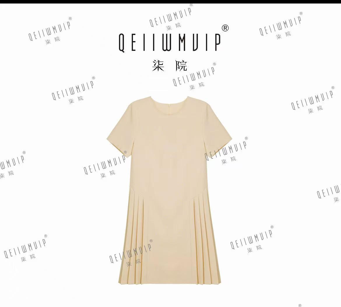 qeiiwmvip SEVEN 안뜰 여름 프랑스식 우아함 루즈핏 품격 슬림해 보이는 표지 미트볼 칼라 드레스 7891