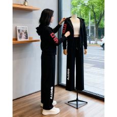 批发品牌运动套装女初秋搭配一整套健身跑步晨跑服连帽卫衣休闲两件套