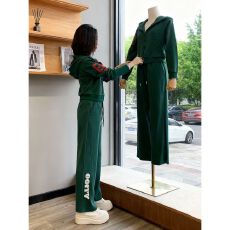 批发品牌运动套装女初秋搭配一整套健身跑步晨跑服连帽卫衣休闲两件套