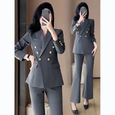 批发早春法式轻奢高级感高端气质职业<b class='q'>西装</b>外套女高腰长裤子两件套装女