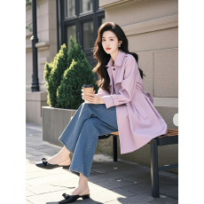 批发2026新款今年流行爆款超火小香风独特超好看紫色风衣外套女早<b class='q'>春</b>季