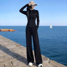 批发休闲运动套装女2026新款春秋气质减龄<b class='q'>修身</b>立领跑步服上衣两件套潮