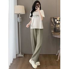 批发2026短袖上衣T恤运动休闲套装女夏新款简约宽松显瘦<b class='q'>卫衣</b>两件套