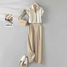 批发2026新款冷淡系高级感干练气质时尚<b class='q'>职业</b>衬衫裤子两件<b class='q'>套装</b>女装夏季