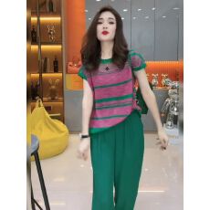 批发今年流行时尚休闲套<b class='q'>装</b>女夏小个子洋气减龄微胖<b class='q'>显瘦</b>T恤直筒<b class='q'>裤</b>两件