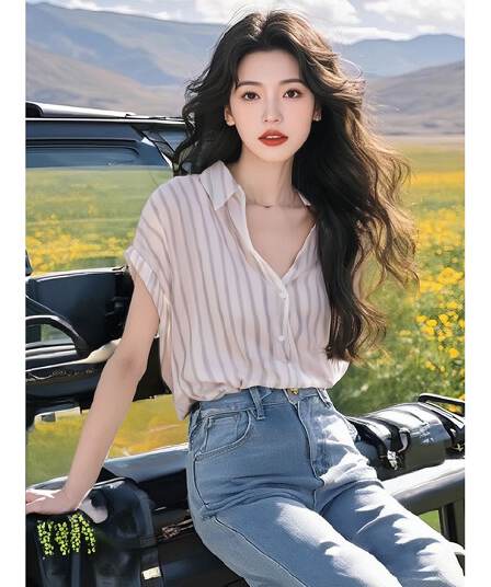 패션 미니멀리즘 아마 스트라이프 반팔 여성 셔츠 2026 여름 새로운 디자인 센스 오래된 돈 바람 캐주얼 슬림해 보이는 맨위