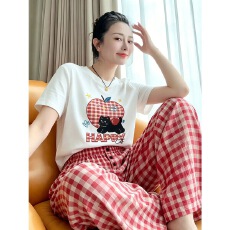 批发欧货休闲<b class='q'>运动</b>套装女2026年新款夏季<b class='q'>韩版</b>宽松格子阔腿裤两件套显瘦