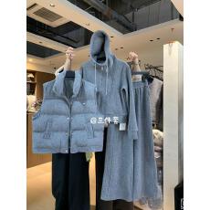 批发连帽卫衣羽绒马甲三件套女欧货2026冬季新款加绒阔腿<b class='q'>裤</b><b class='q'>休闲</b>套装